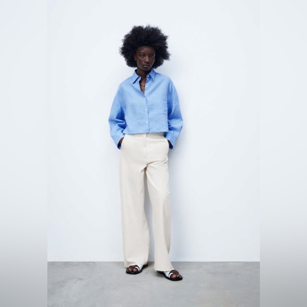 ZARA THE ALMA WIDE LEG PANT JEAN SIZE 8